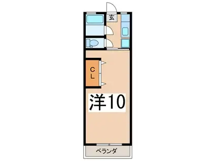 ハイツ小倉(1K/2階)の間取り写真