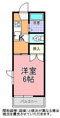 キャッスル緑町(1DK/2階)の間取り写真