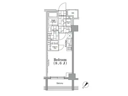 ONE ROOF FLAT TSUKISHIMA ワンルーフフラット(ワンルーム/7階)の間取り写真