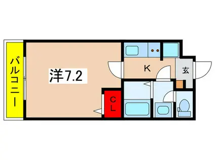 BLUE LILY(1K/1階)の間取り写真