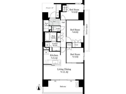 BELISTA高井戸駅前(3LDK/2階)の間取り写真