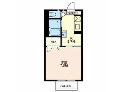 フレグランスさとみ(1K/1階)の間取り写真