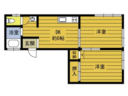 TMKわさだ(2DK/1階)の間取り写真