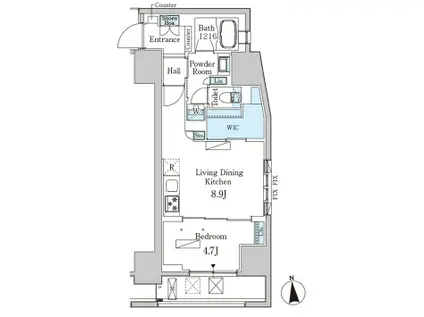 ルジュール神田須田町 ライオンズフォーシア神田須田町(1LDK/11階)の間取り写真