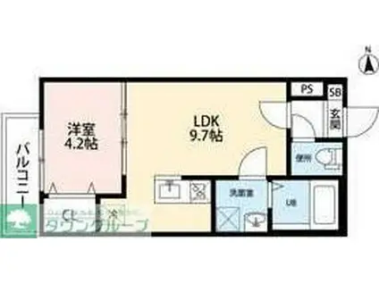 HARO KANAYAMA(1LDK/2階)の間取り写真
