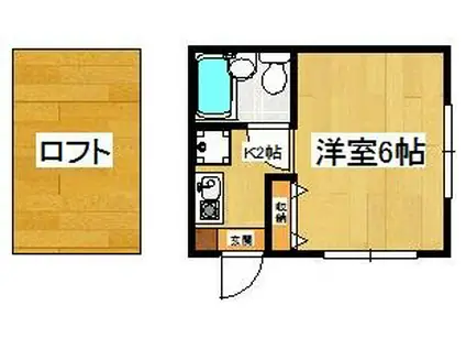 カーサセレーネIII(1K/1階)の間取り写真