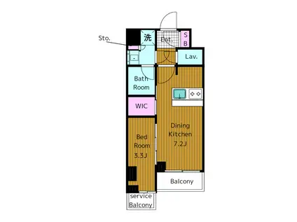 アジールコート池尻大橋(1DK/2階)の間取り写真
