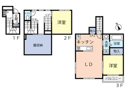 シエルカーム(2LDK/2階)の間取り写真