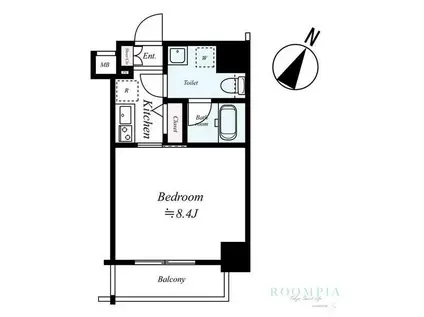 メイクスデザイン茗荷谷(1K/6階)の間取り写真