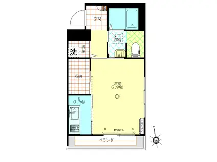 SHMシャインハイム並木(1K/2階)の間取り写真