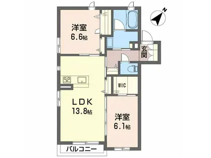 シャーメゾン イオ(2LDK/2階)の間取り写真