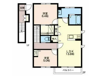 クオレール(2LDK/2階)の間取り写真