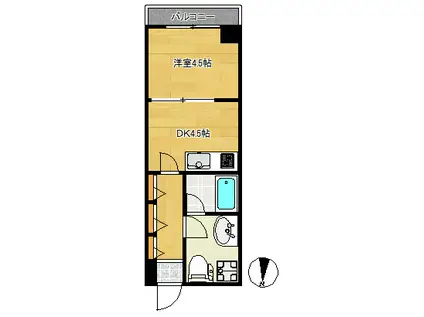 二子相原ビル(1DK/2階)の間取り写真