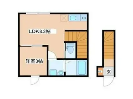 シャンテ連坊 A(1K/1階)の間取り写真