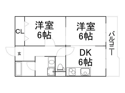トウセン本町橋ビル(2DK/7階)の間取り写真