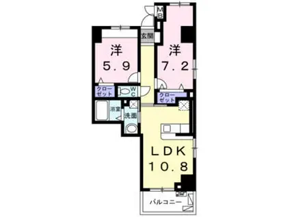 グラン ファム(2LDK/3階)の間取り写真