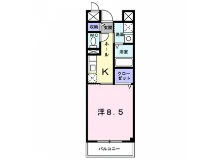 フィオーレ八木(1K/1階)の間取り写真
