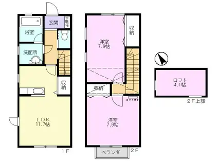 LOHAST1(2SLDK/1階)の間取り写真