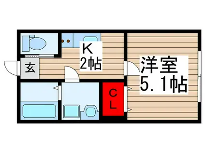 MAISON PEAKS(1K/1階)の間取り写真