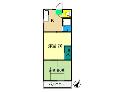 コーポ小笠原(2DK/2階)の間取り写真