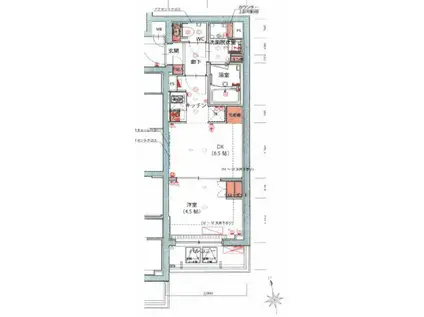 ハーモニーレジデンス板橋シティサイト(1DK/1階)の間取り写真