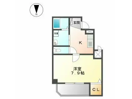 グランソレイユ(1K/5階)の間取り写真