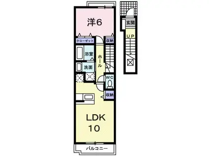 チェルシー(1LDK/2階)の間取り写真