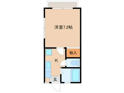 メゾン田原(1K/2階)の間取り写真
