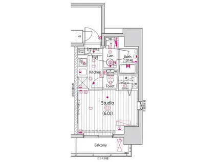 グランド・ガーラ立川(1K/9階)の間取り写真