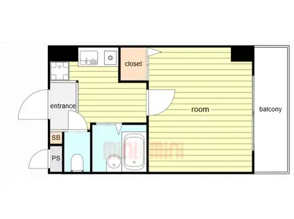 ヴィラセゾン甲南(1K/3階)の間取り写真