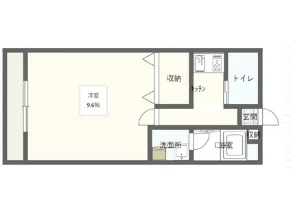 アサンテハイム(1K/2階)の間取り写真