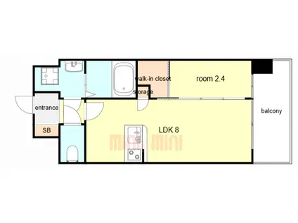 セレニテ元町アリエ(1LDK/3階)の間取り写真