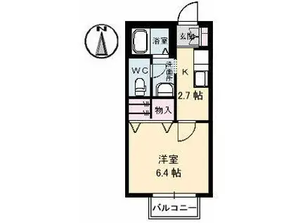 サンフラワーハイツ(1K/1階)の間取り写真