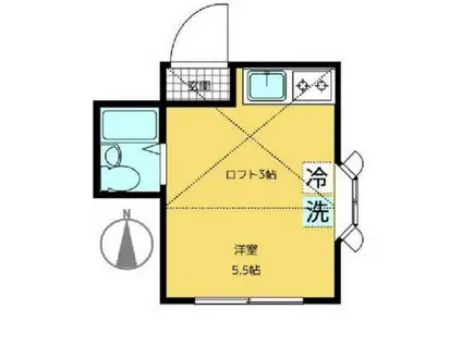 ミルキーウェイ(ワンルーム/1階)の間取り写真