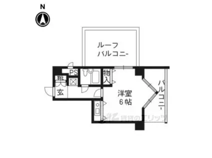 DETOM-1三条通(1K/9階)の間取り写真