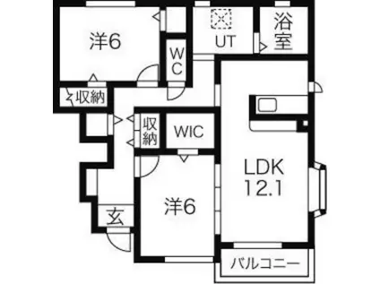 ファミーユ(2LDK/1階)の間取り写真