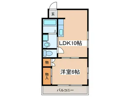 梅原マンション(1LDK/1階)の間取り写真