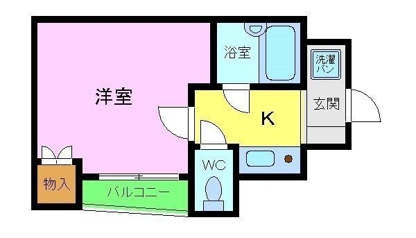 ルミエールS(1K/3階)の間取り写真