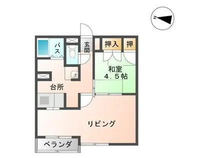 串東ハイツタウン2号棟(1LDK/2階)の間取り写真