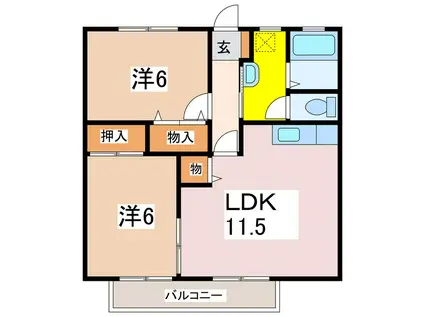 エル・ピソ(2LDK/1階)の間取り写真