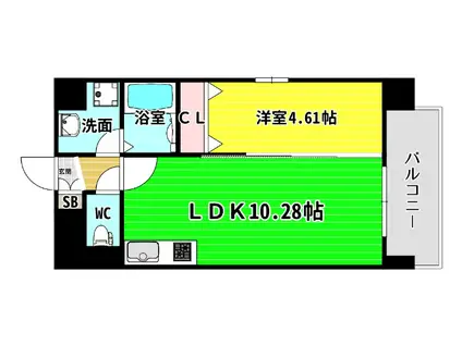 ALZA KITAHORI(1LDK/5階)の間取り写真