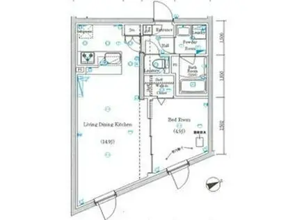 MIND経堂(1LDK/4階)の間取り写真