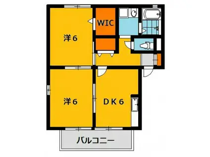 スクウェア・ヒルA棟(2DK/2階)の間取り写真