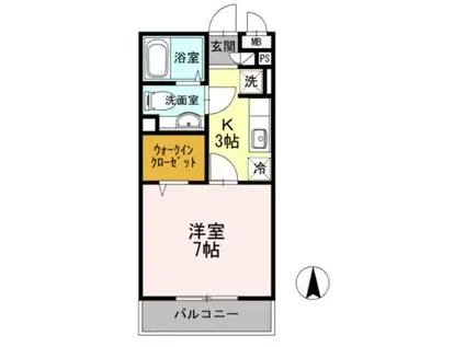 コモド元住吉(1K/3階)の間取り写真