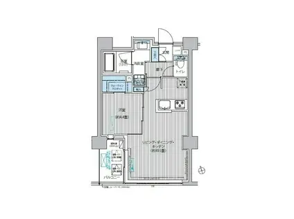 RODIA日本橋茅場町(1LDK/9階)の間取り写真