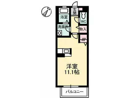 メゾン中央(ワンルーム/1階)の間取り写真