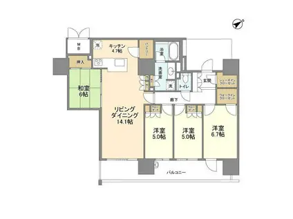 MJRザ千早(4LDK/12階)の間取り写真