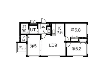 BLANC(3LDK/3階)の間取り写真