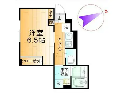 リベルタ北千住(1K/1階)の間取り写真