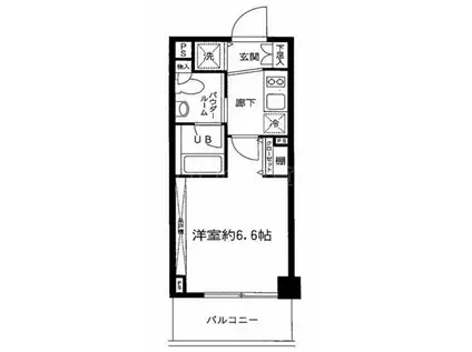 ブライズ品川大井DUE(1K/2階)の間取り写真